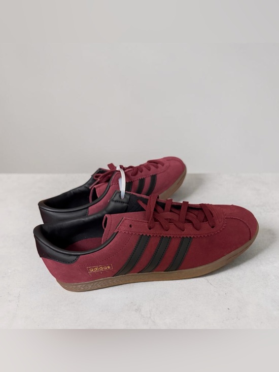 adidas Other - adidas stadt Burgundy Suede Sneakers with Black Stripes